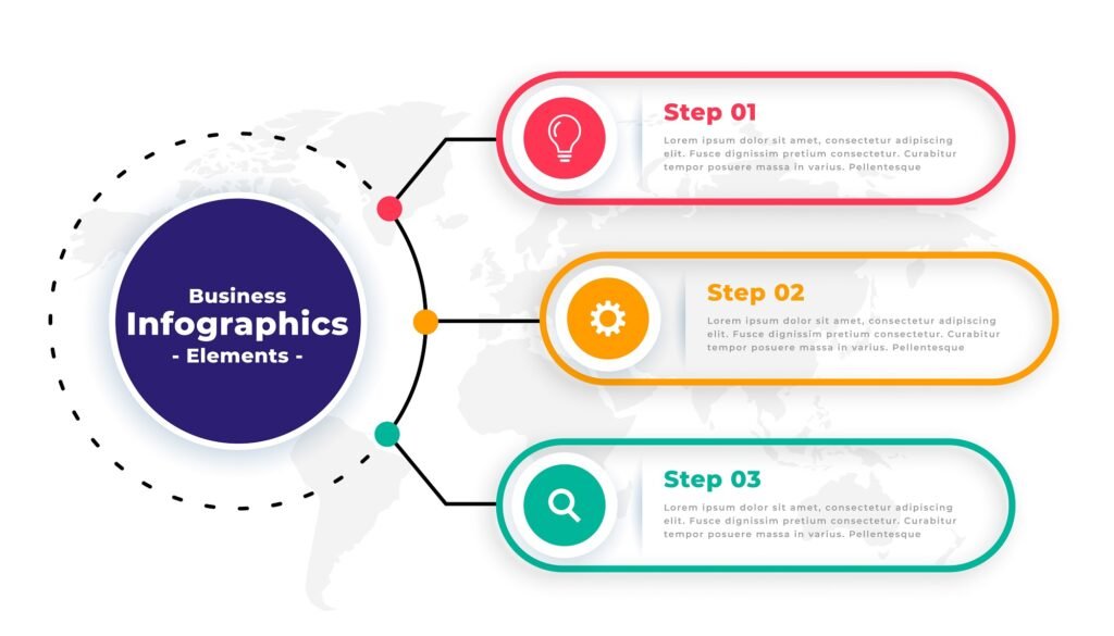 tree steps modern business infographic template design