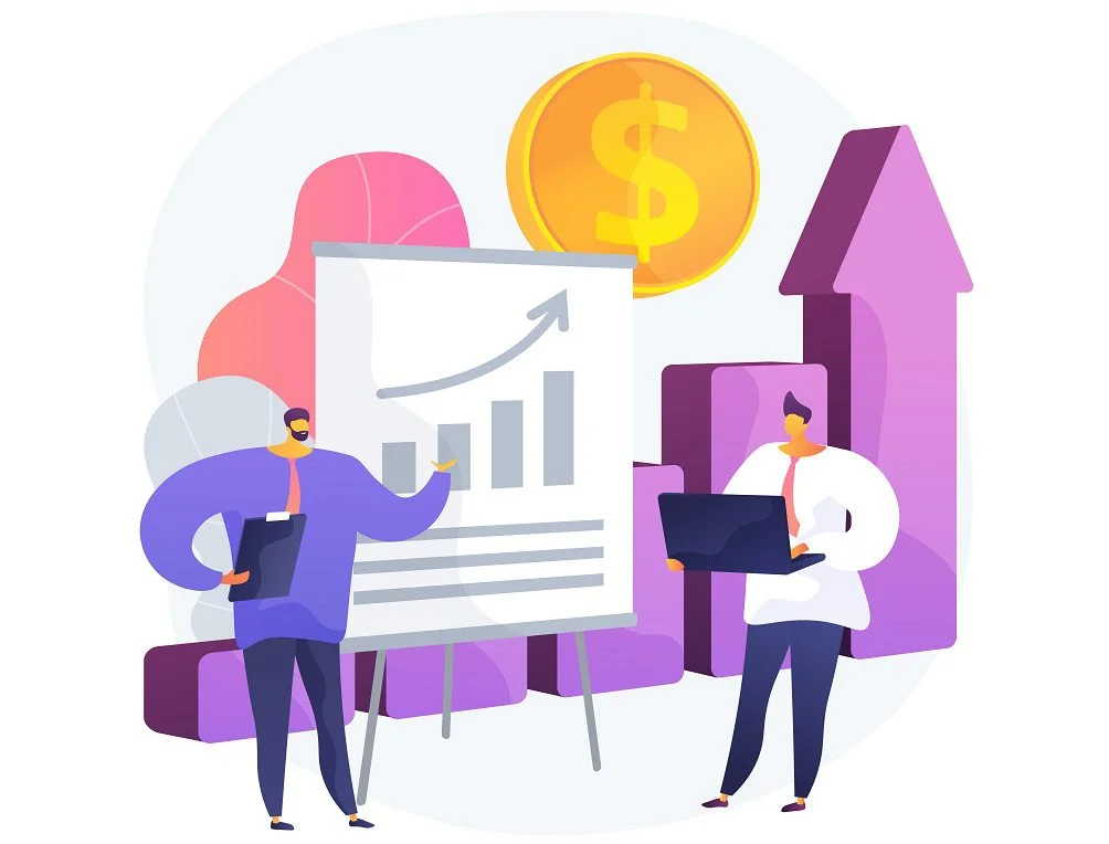 Sales forcasting abstract concept vector illustration.