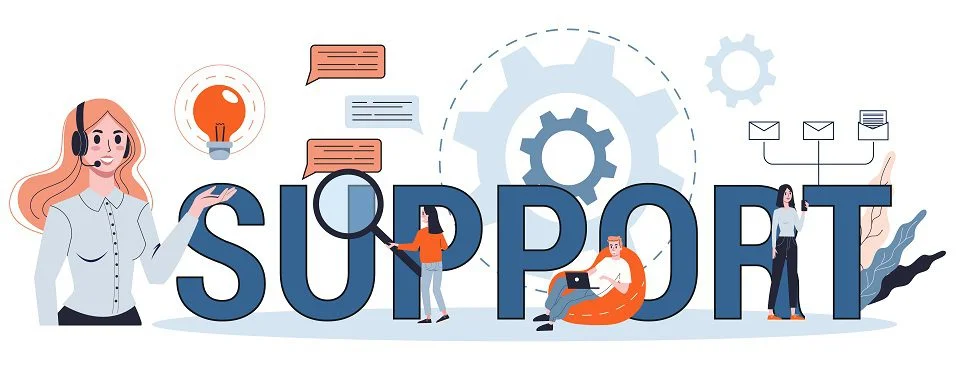 Services concept. Idea of customer support. Help clients